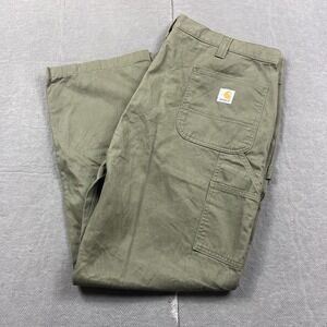 Carhartt Pants Mens 42x30 Army Green Relaxed Fit Workwear Carpenter B324 ARG